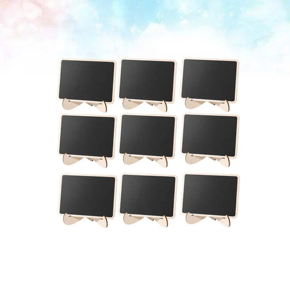 12Pcs Mini Wooden Chalkboards Message Signs Reusable Erasable for Wedding Dinner Party Place Cards Buffet Labels Price Tags
