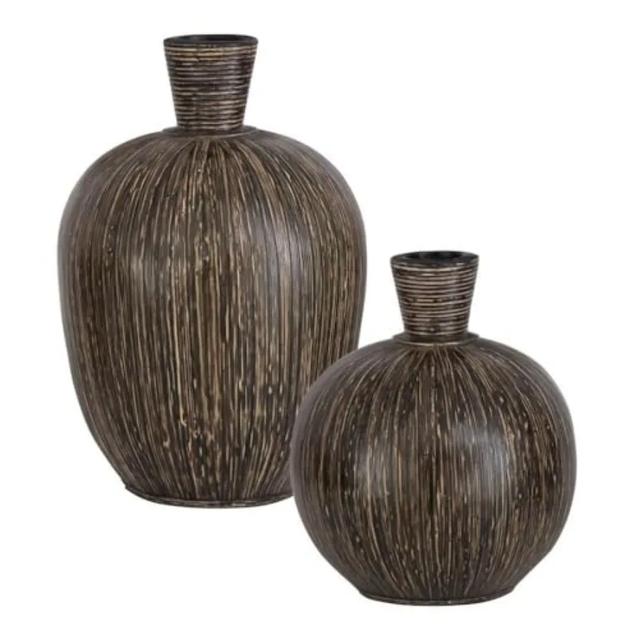 Islander - Vase Set of 2 for living room decor ceramic matte white handcrafted texture and balanced proportions