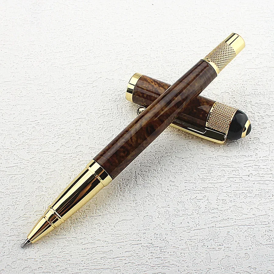 Green Ice Flower Roller Ball Pen for High-end Retro Exquisite Business School Writing Metal Ballpoint Pen Office Supplies