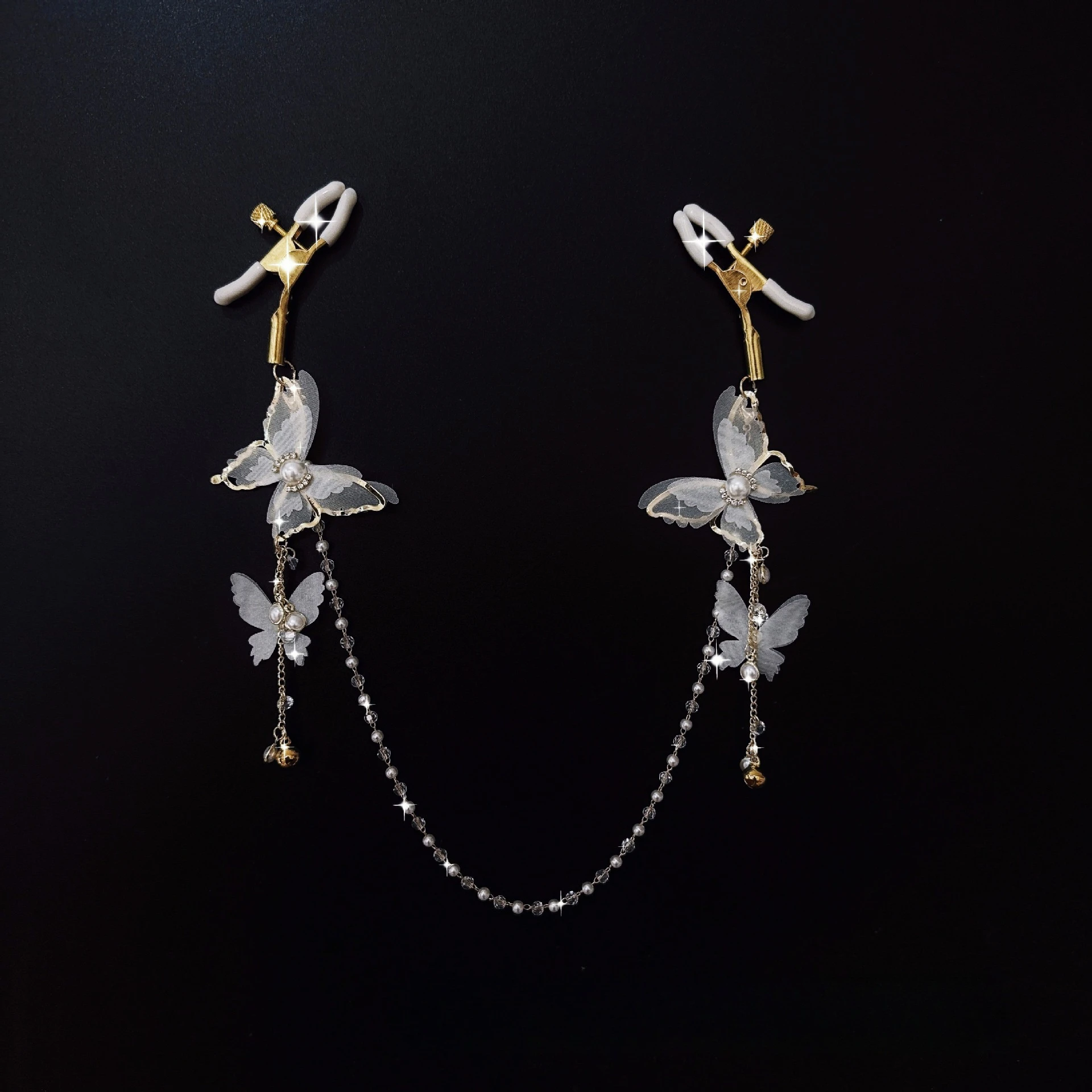 الدانتيل فراشة الحلمة المشابك جرس واللؤلؤ SM إغاظة المكونات الشرج مع الذيل تيت محفز الأزواج العلاقة الحميمة محسن المثيرة اللعب