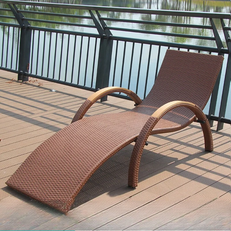 

Leisure Chairs Lunch Break Siesta Rest Loungers Loungers Swimming Pool Loungers Beach Chairs, Single Coffee Rattan