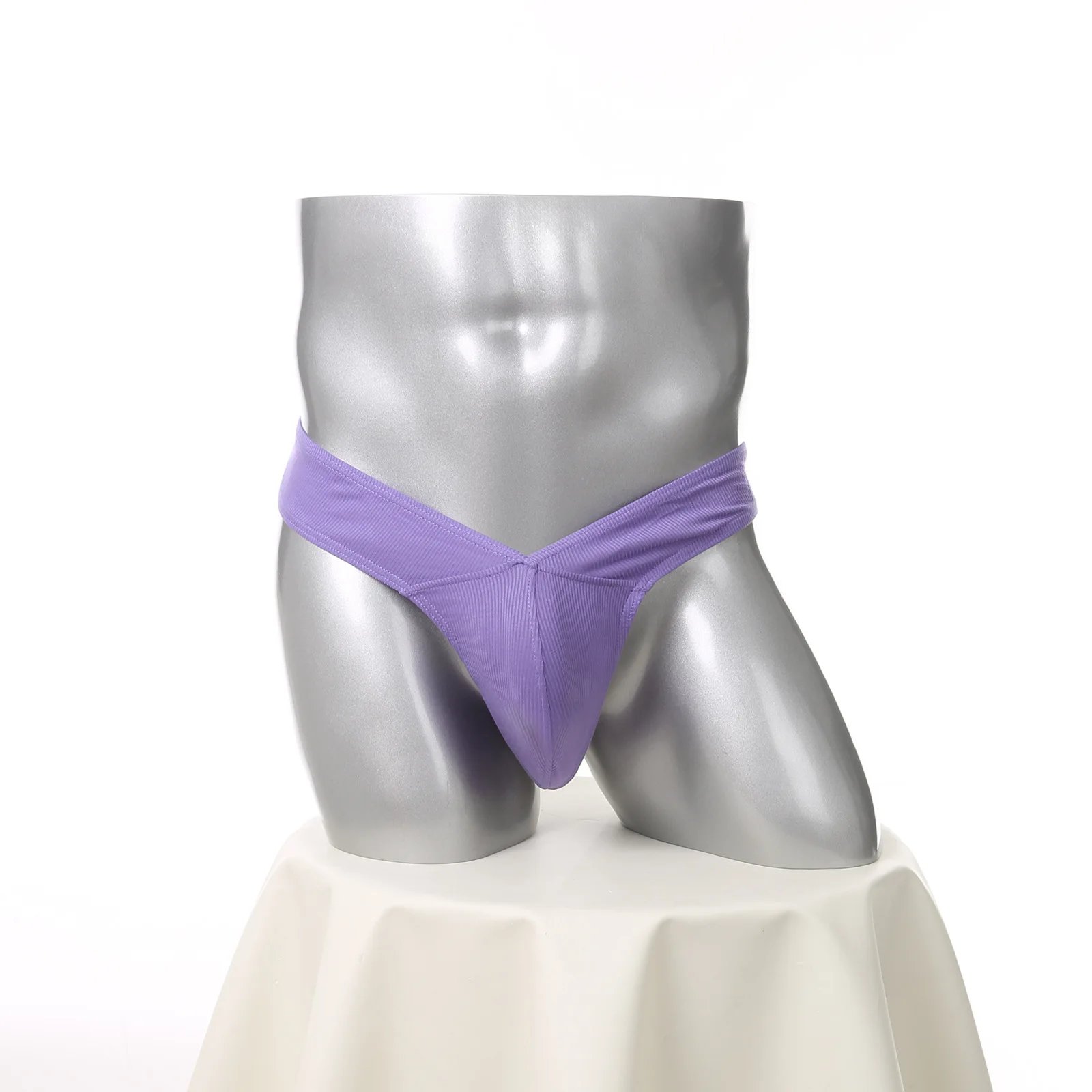 Ribbed Bulge Thongs for Men Sexy Single String G-String T-Back Underwear Youth Comfort U Convex Pouch G-string Daily Underpants