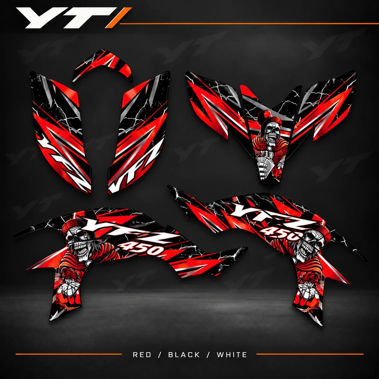 YADTBTLO ATV Graphics Kit for Yamaha YFZ450 2003 2004 2005 2006 2007 2008, Full Decals Stickers Custom Quad Wrap