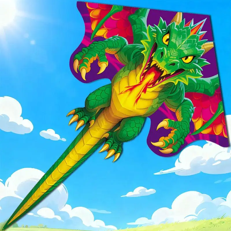 TH Chinese Dragon Kite Upgraded Hot Cut Craft Cartoon Kite Suitable For Beginners With 100m Kite String Outdoor Flying Toy view 3
