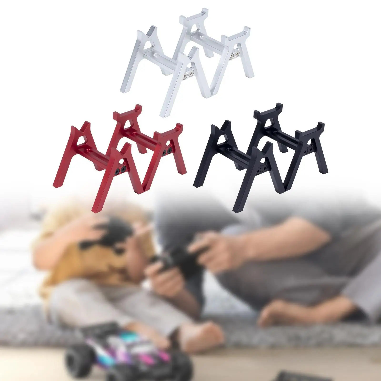 

2 шт. Рабочая подставка для радиоуправляемого автомобиля Детали для обновления радиоуправляемого автомобиля из алюминиевого сплава для 1/18