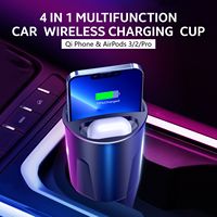 15W Multifunctional Car Wireless Charging Cup 4-in-1 Charger Holder For Samsung S21/20/10 iPhone 11 12 13 14 15 16Charger Holder