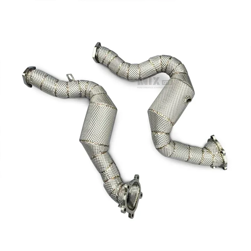 304 Stainless Steel Catalytic Converter Exhaust Pipe for Audi RS6 RS7 C7 4.0T 2013-2018 High Quality