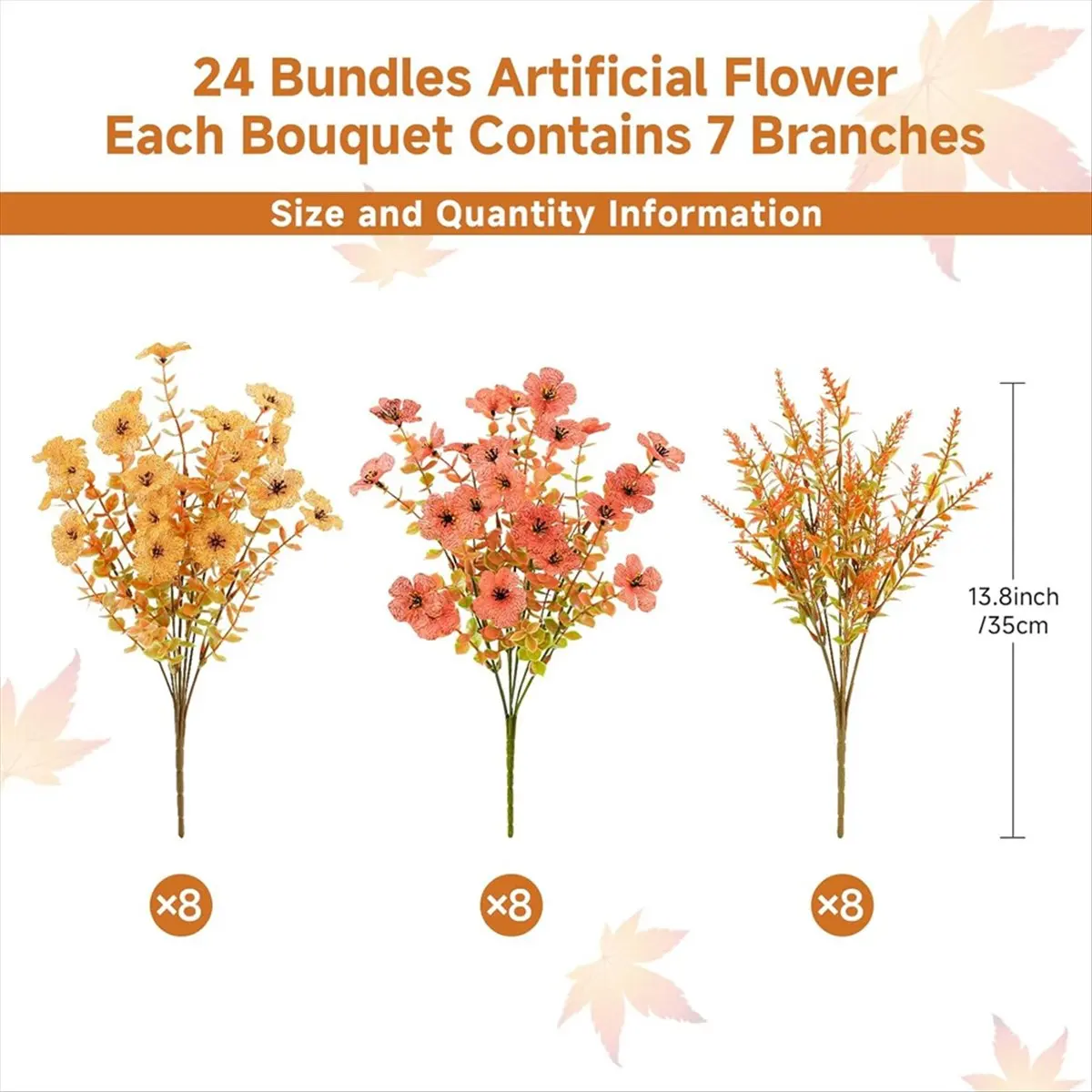 2026 NEW 24PC Bundles Artificial Fall Flowers for Outdoors Decoration, Eucalyptus Lavender Faux Autumn Fake Plants