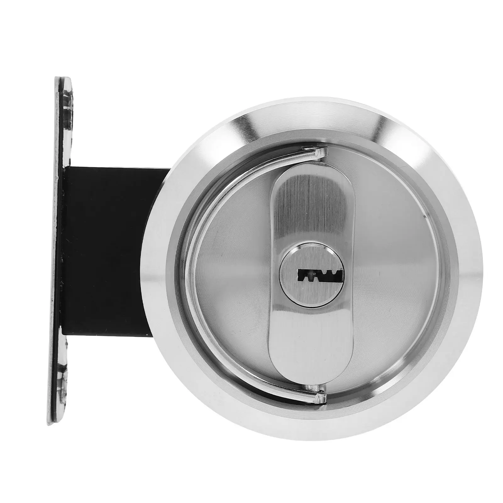 

Stainless Steel Door Lock 304 Grade Invisible Pocket Privacy Foldable Heavy Duty Gate Hardware Double Sided Keyless Knob Sliding