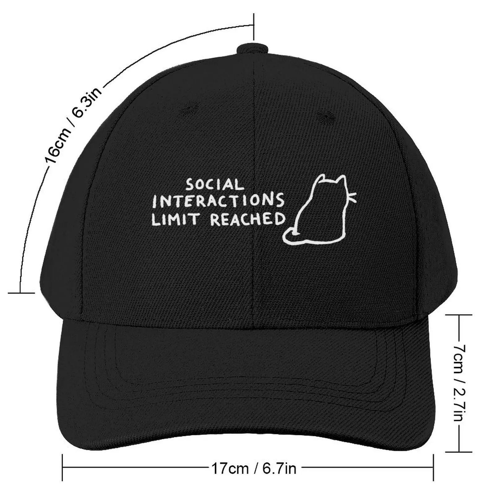 Social Interactions Limit Reached Baseball Cap Beach Bag Custom Cap Golf Hat Man Sun Hats For Women Men's