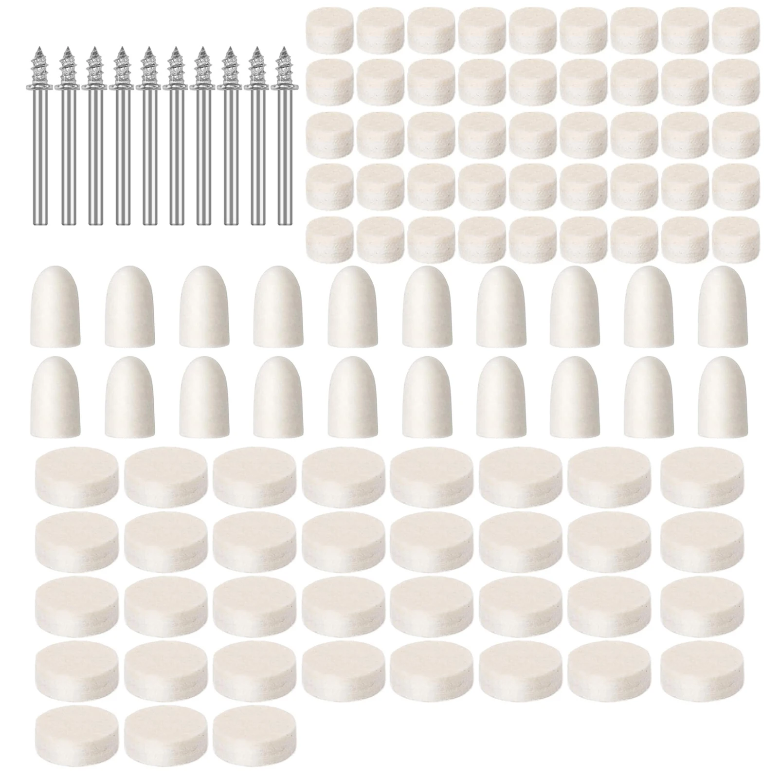 

110pcs Polishing Tools Set Carpentry Wool Polishing Wheel Grinding Head Kit Practical Multi Model Size Polishing Accessories