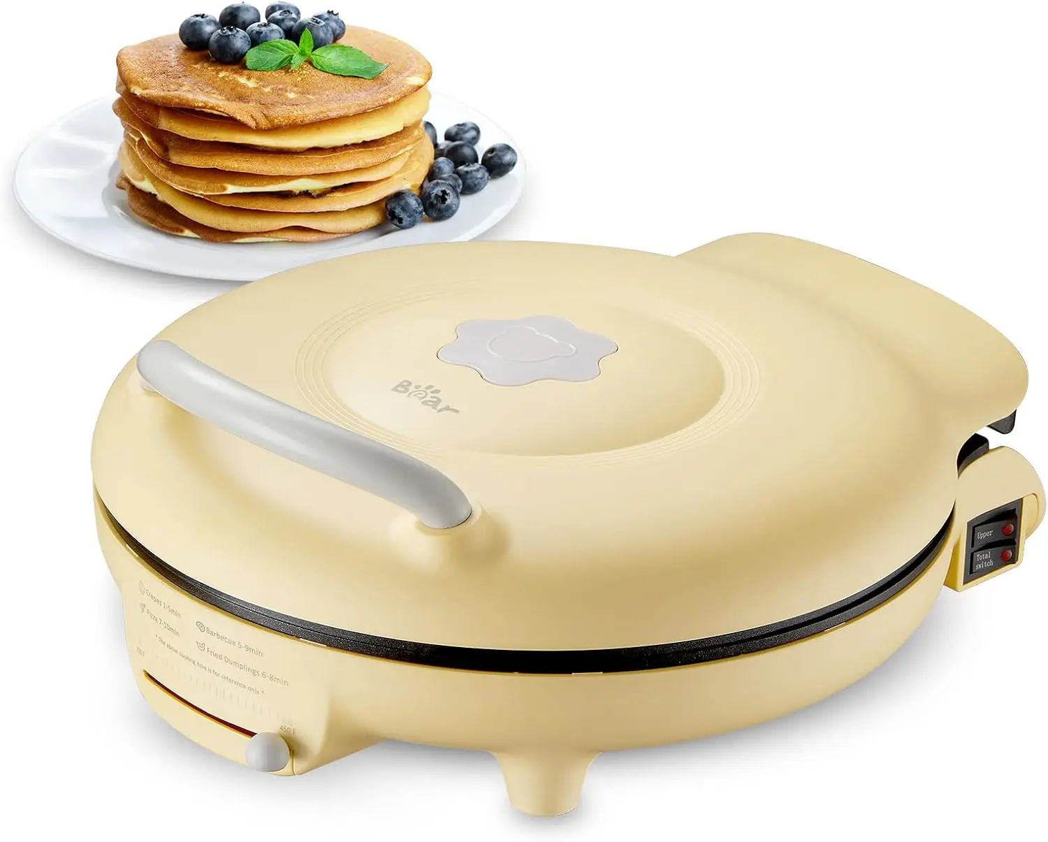 

Электрический бездымный гриль Bear 11.8'' 1500 Вт с регулируемой температурой, антипригарная сковорода для приготовления кесадилл, для завтрака и обеда