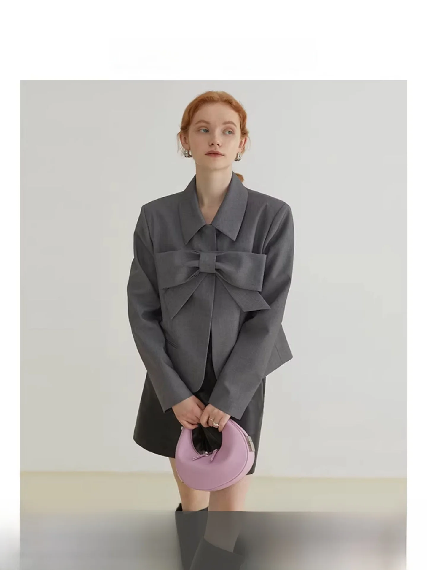 

Fano Studios, весна 2026, женский костюм-джат с бантом, маленький размер, офисная одежда из полиэстера, ort