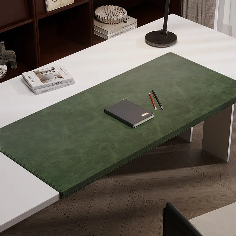 Large Pu Leather Desk Mat For Gaming And Office Keyboard Support_voghion.com