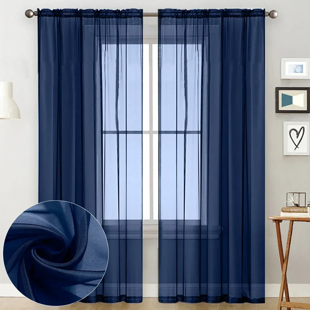 Tulle Mesh Sheer Curtain Shutter Screening Yarn Voile Room Door Valance Drape 140*260cm Smooth Soft Draperies Home Decoration