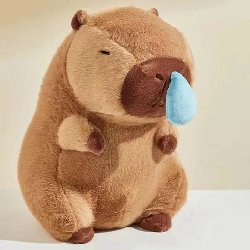 Cute Fluffty Soft Stuffed Plushy Doll Snotty Capybara Plush Simulation Animals With Stretchable Nasal Mucus Capibara Kid Gift