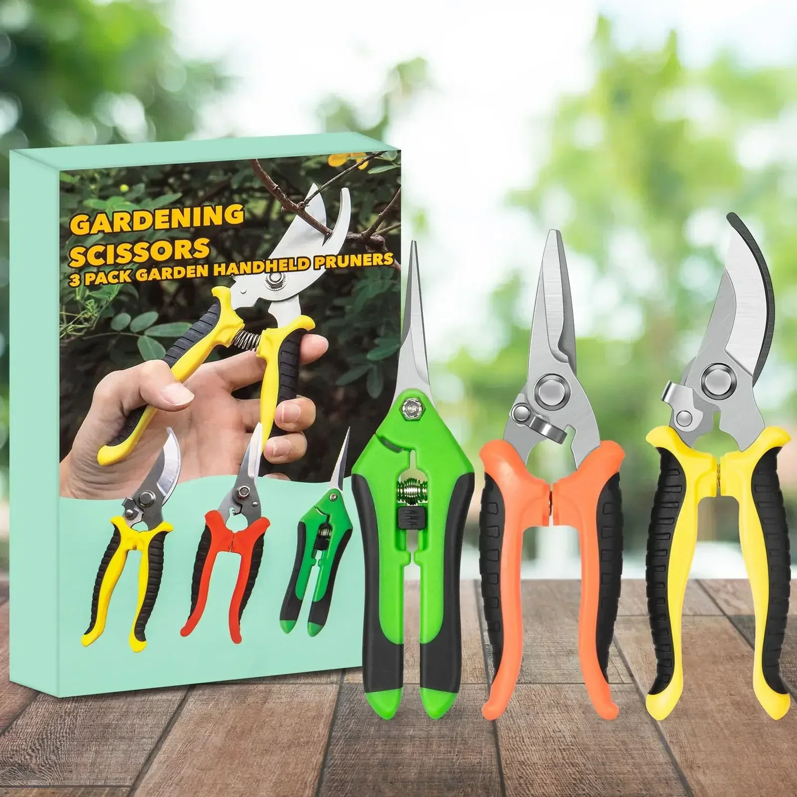 3pcs Garden Pruning Shears, Stainless Steel Garden Shears, Scissors, Clippers Pruning Tools макита инструмент  tijeras de podar