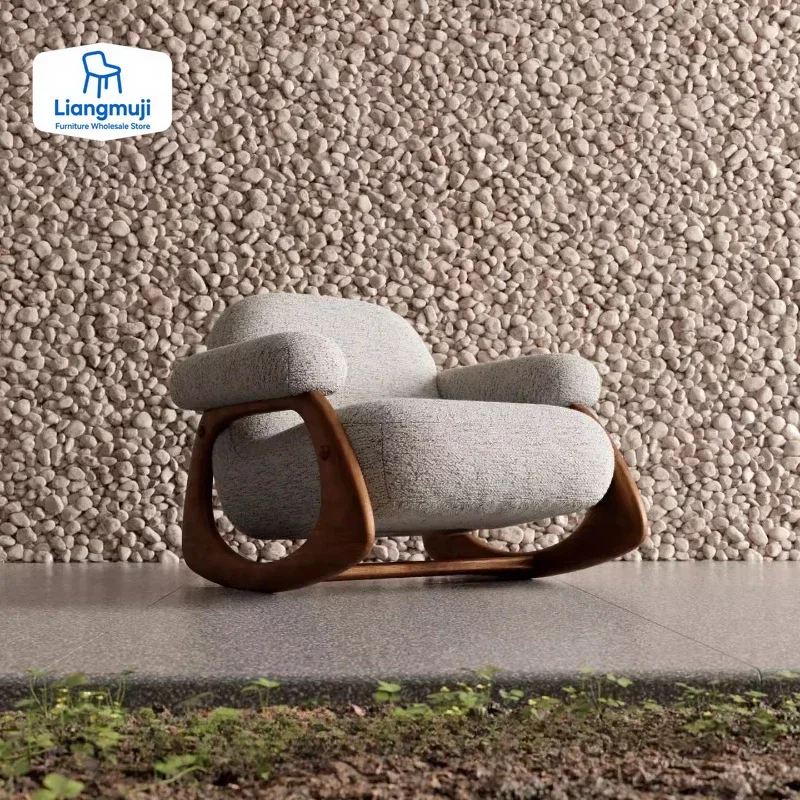 

Удобное кресло-качалка для гостиной, удобное серое кресло для балкона, итальянская ткань, Sillones Para Sala De Estar, мебель для гостиной