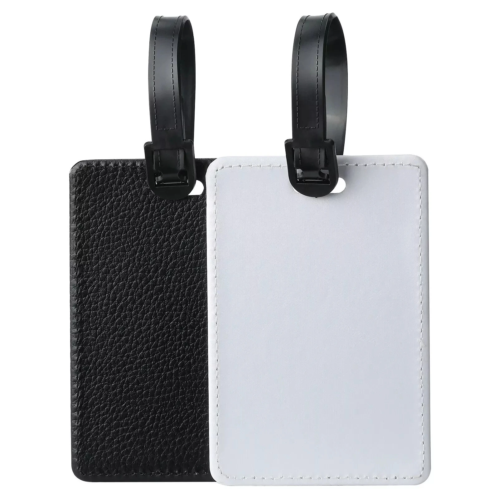 Sublimation Blank Luggage Tag Blank PU Leather Suitcase Tags Travel Accessories for Name ID Address Tags