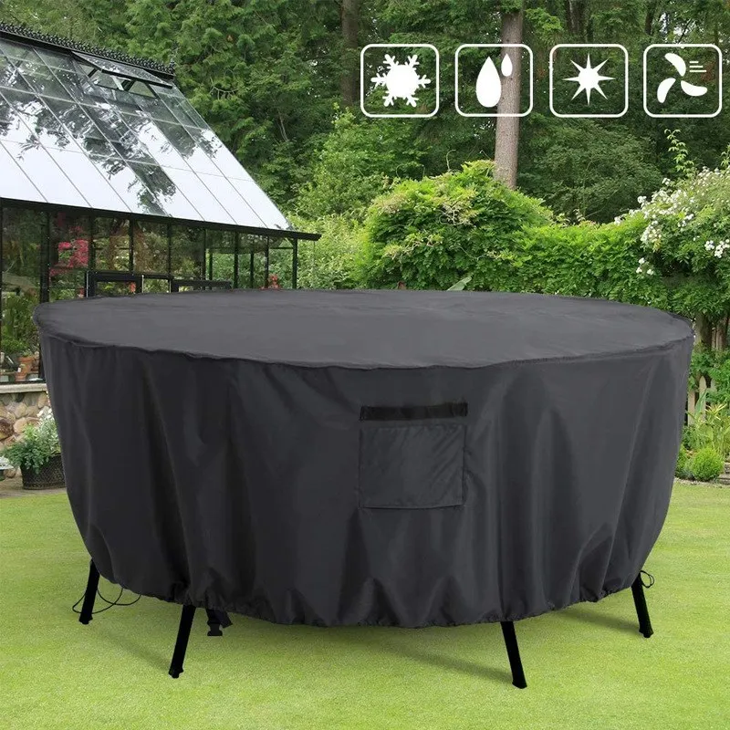 10 Sizes Outdoor Furniture Cover Patio Round Table Chair Set Waterproof Cloth 420D Sofa Protection Rain Snow Dustproof Covers