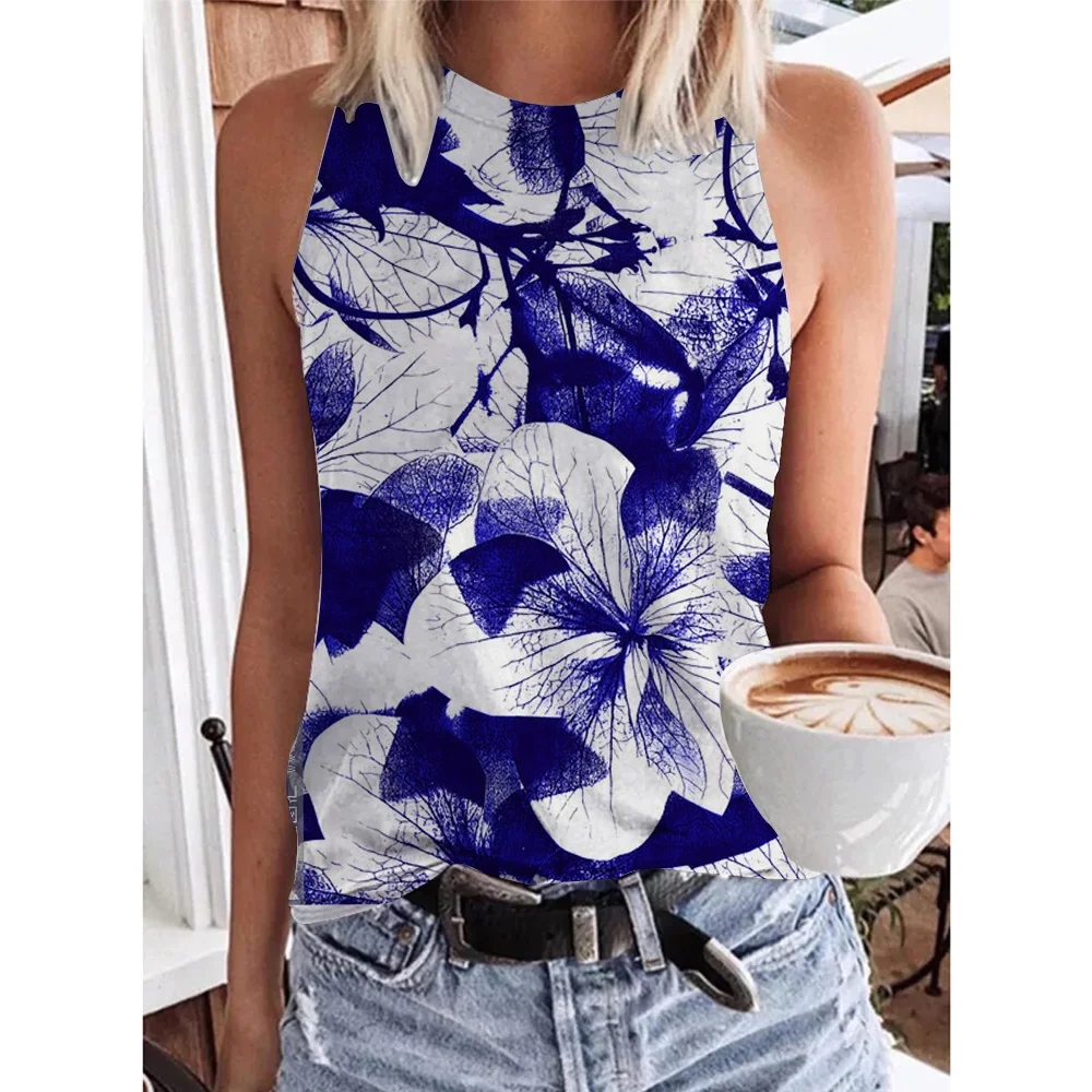 Summer Fashion Colorful Tie Dye 3D Print Tank Tops Women Streetwear Oversized O-Neck Vest Off Shoulder Sleeveless Woman Camisole