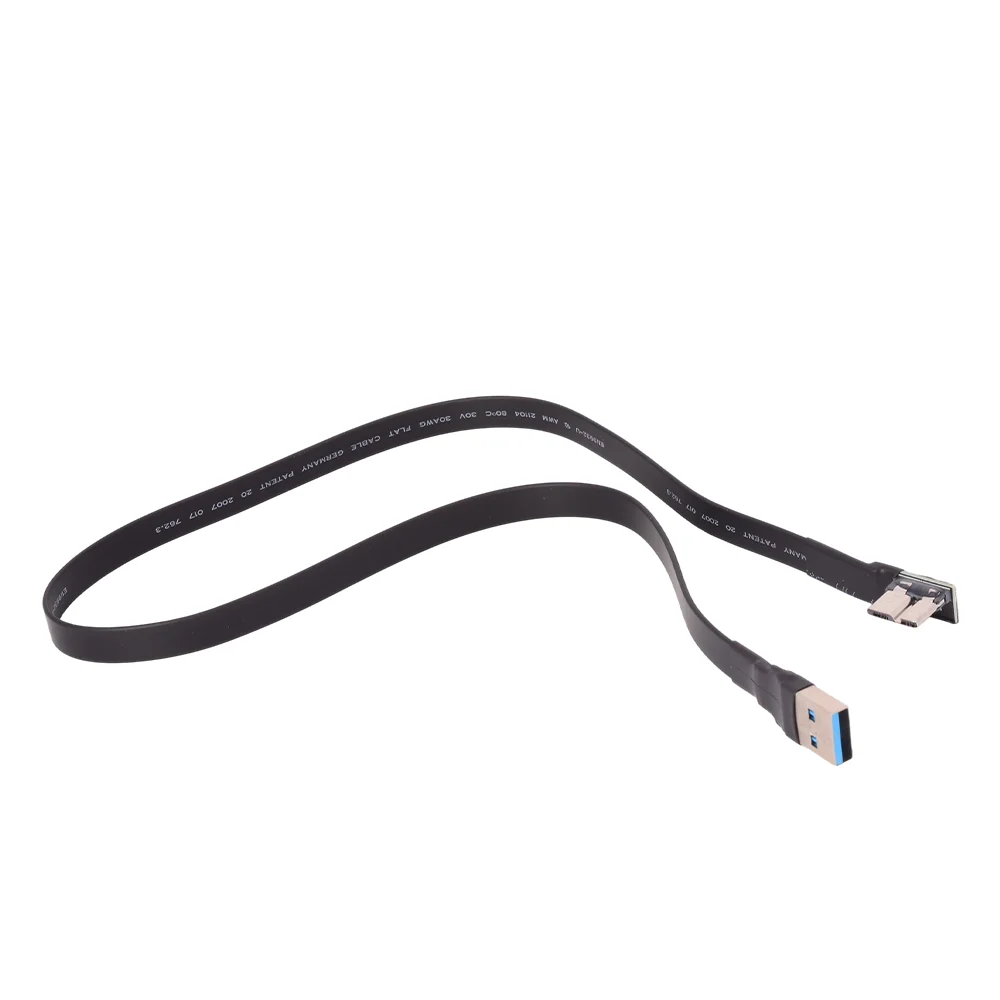 ADT-Link USB 3.0 Micro B إلى USB 3.0 نوع A ذكر إلى ذكر قابل للطي 90 زاوية تمديد كابل مسطح Micro-B موصل مدمج FPC FPV