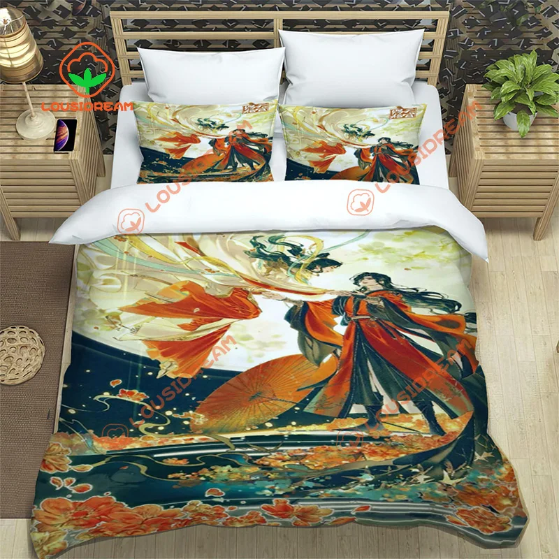 Heaven official’s blessing Bedding Set Sheet pillowcase Comfortable Single Double Bed Student Popular BL Anime Gift three-piece