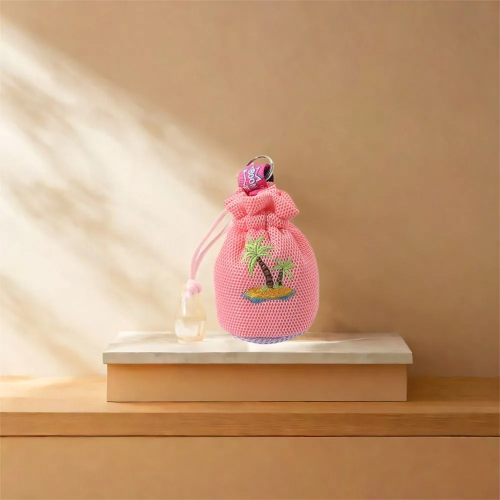 Netztasche, Umhängetasche für Kopfhörer, Dopamin mit Umhängeband, Umhängeband, Lippenstift-Tasche, um den Hals hängend, multifunktionale kleine Geldbörse