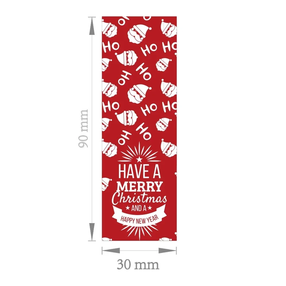 30-90 шт. милые наклейки с Рождеством 3*9 см красный рождественский подарок декоративные уплотнительные наклейки упаковочная коробка этикетка рождественские бирки