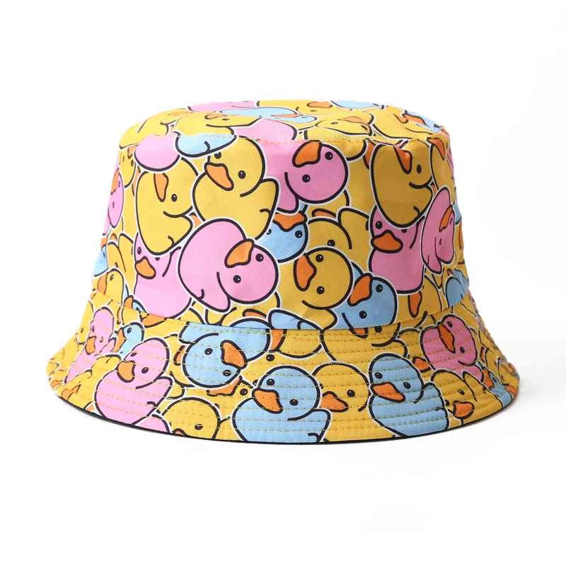 Spring Summer Cartoons Graffiti  Bucket Hat For Women Men Outdoor Foldable Bob Fisherman Hat Girls Boys Panama Sun Beach Hat