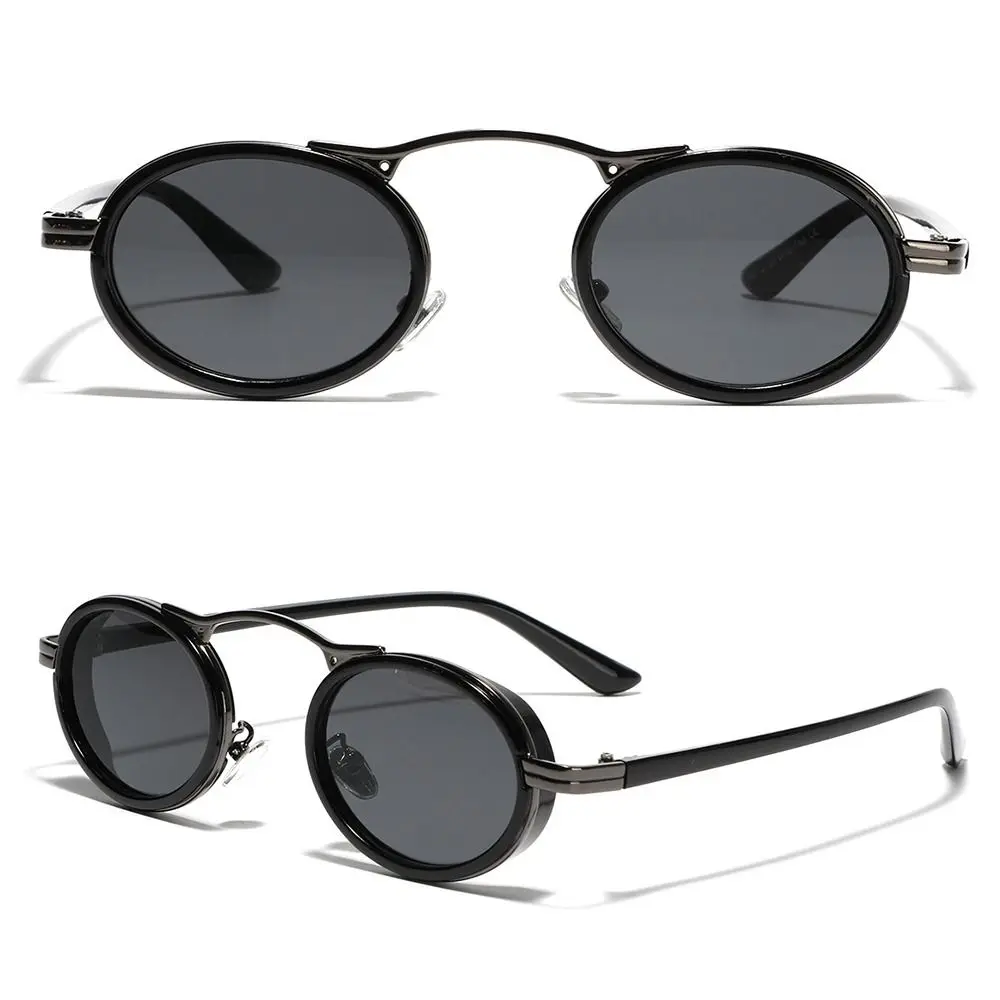 العصرية UV400 حماية فاسق النظارات الشمسية الصغيرة خمر إطار معدني ظلال 2024 موضة البيضاوي نظارات شمسية للنساء والرجال