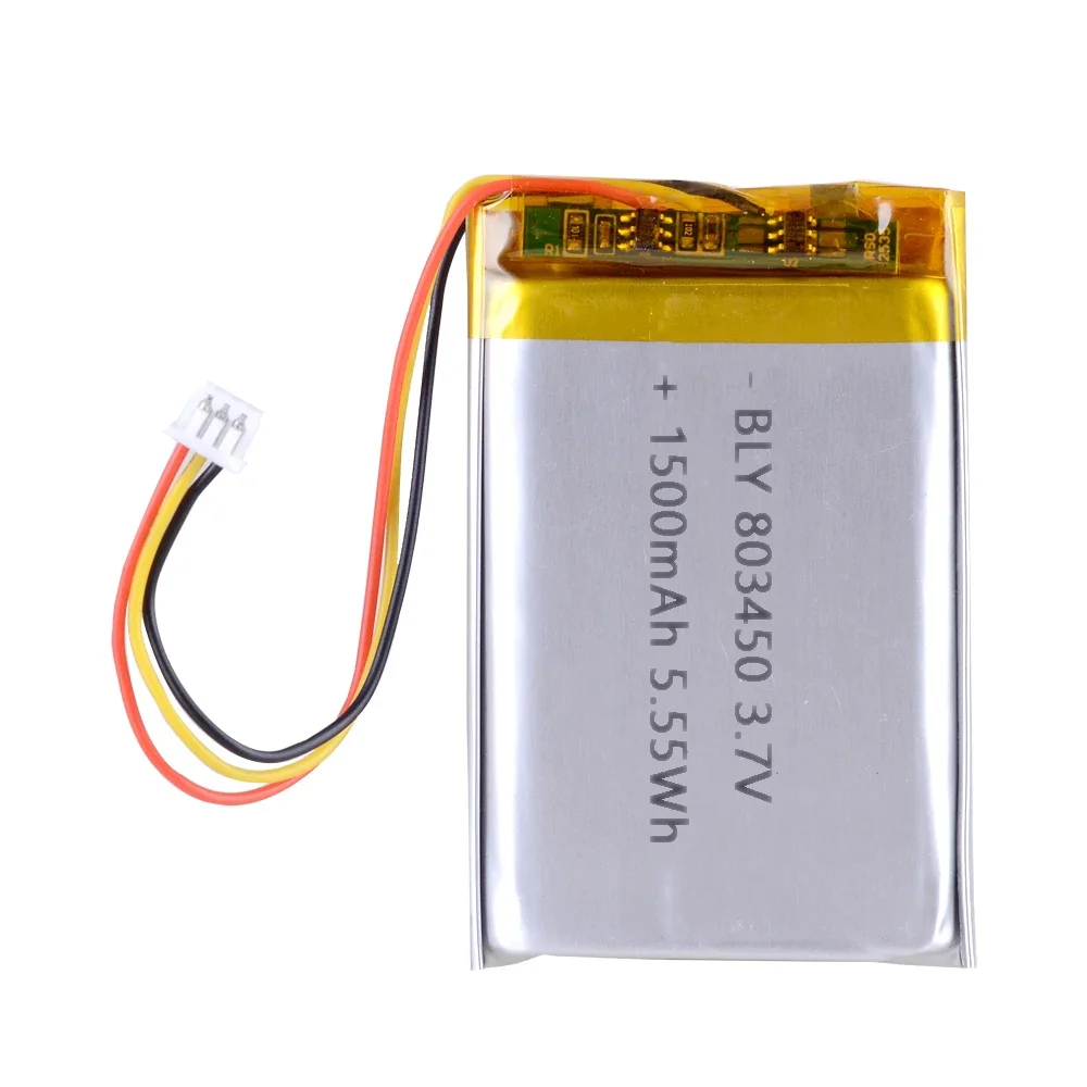 3.7 فولت 1500 مللي أمبير ليثيوم بوليمر يبو بطارية قابلة للشحن مع PH 1.25 مللي متر 3pin موصل ل MP3 DVD كاميرا باد GPS المحمول 803450