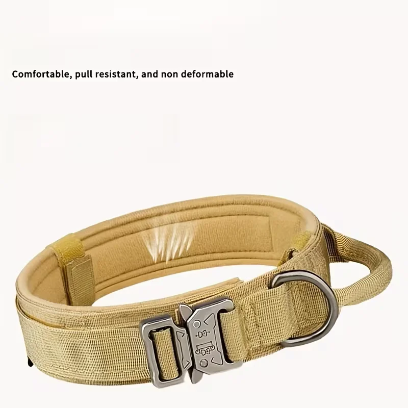 Personalised tactical dog collar | Custom engraved dog ID tag with name and address, durable nylon dog collar, custom pet gift