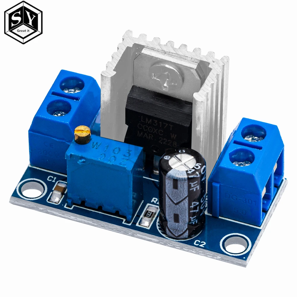 1PCS/5pcs/10pcs  LM317 DC Linear Regulator DC-DC 4.5~40V Turn 1.2~37V Step Down Power Module Adjustable