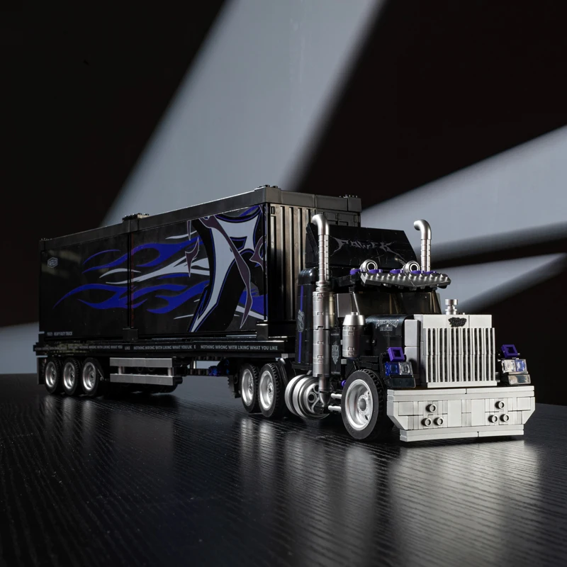 

American style Heavy-duty Truck Building block Container display box Creative assembly puzzle ornament toy gift