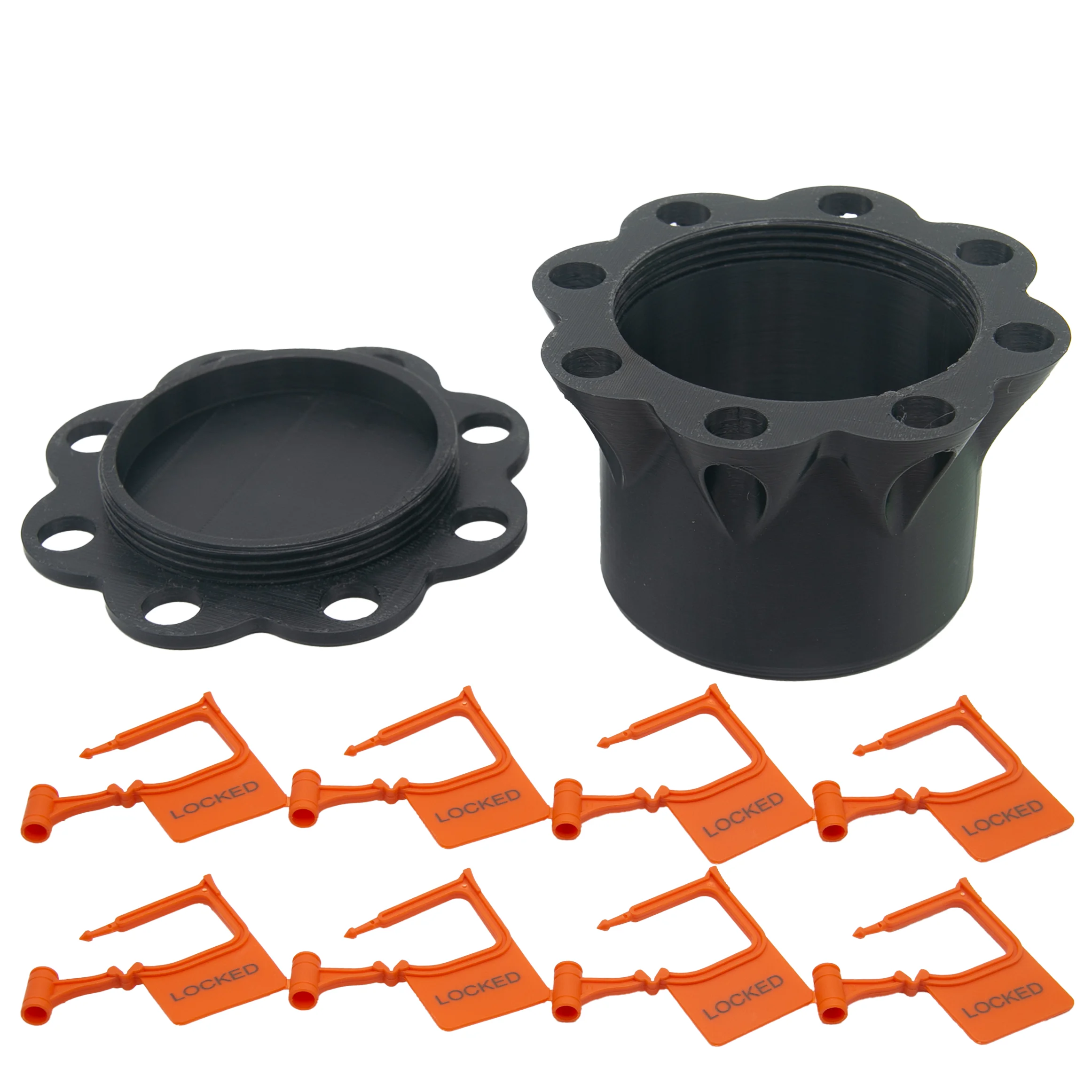 กล่องใส่กุญแจล็อคแบบมีสายรัด ขนาดใหญ่ พร้อมแผ่นล็อคสี่ชิ้น