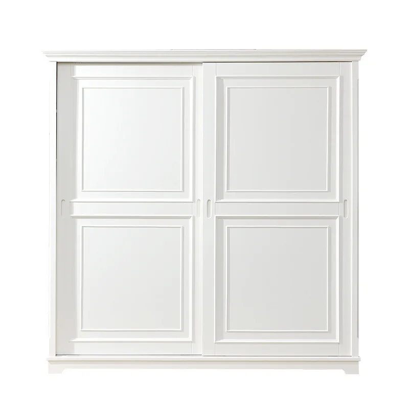 

American wardrobe solid wood modern simple white four-door wardrobe home bedroom furniture