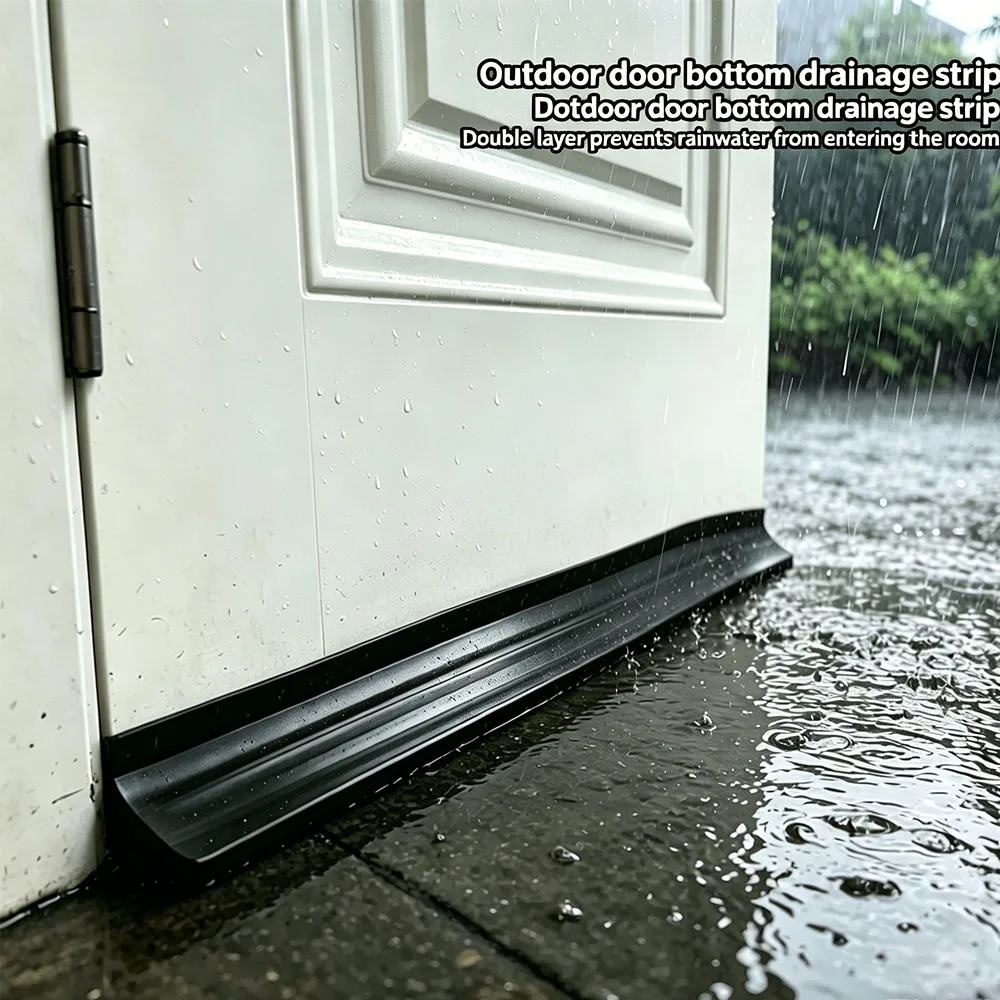 

1.1m TPE Window Sill Water Barrier Waterproof Rainproof Stopper Strip Balcony Window Edge Seal Anti Splash Baffle for Home