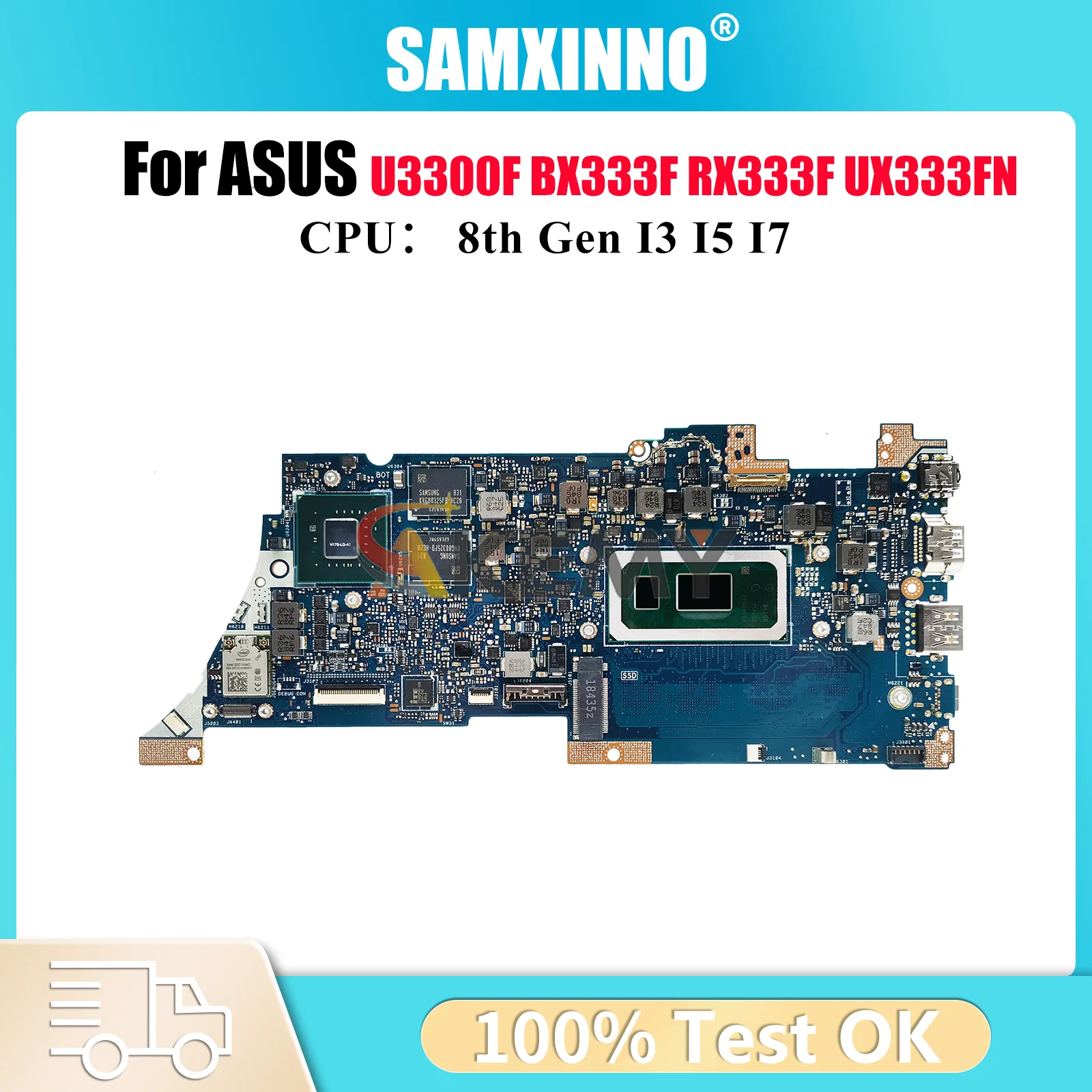 

UX333FN Laptop Motherboard For ASUS ZenBook UX333FN RX333F UX333F U3300F BX333F Mainboard With I3 I5 I7 CPU 100% tests OK stk
