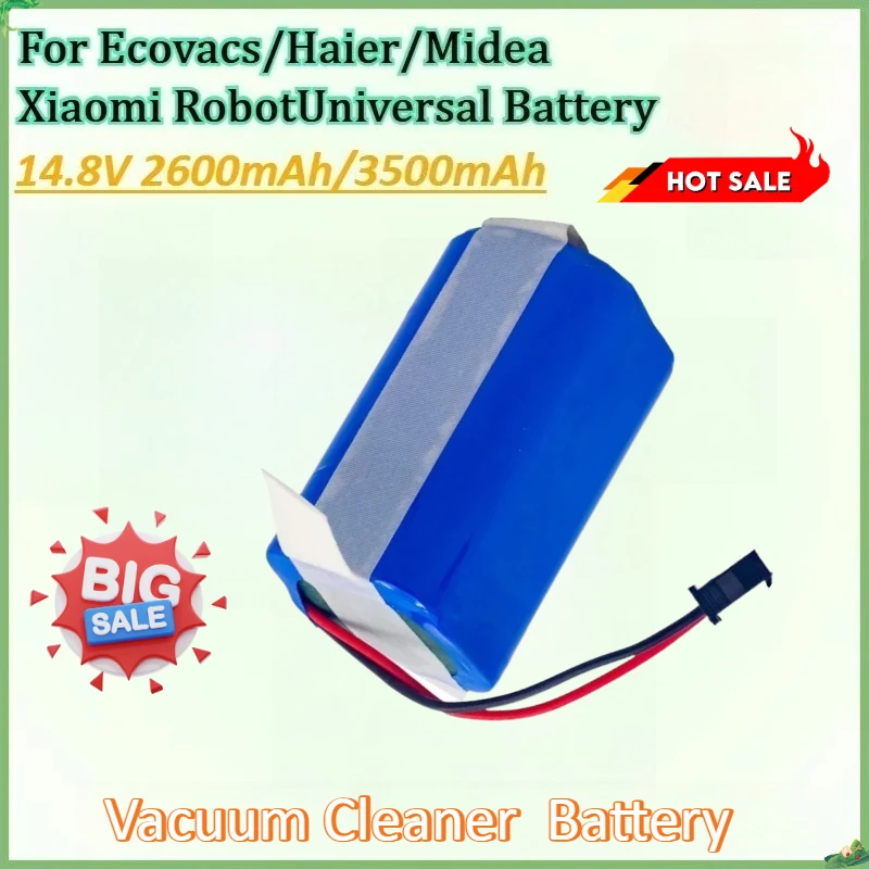 

14.8V 2.6Ah/3.5Ah Replacement Battery for Ecovacs Deebot for Haier for Midea for Xiaomi Robot Vacuum Cleaner Universal Battery