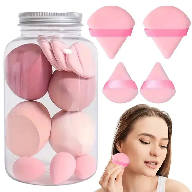 14Pcs/set Cosmetics Makeup Sponge Set Facial Wet & Dry Beauty Make Up Powder Puff For Women Girlfriend Mother Wife