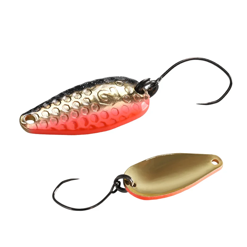 BLUX HAMMERED 2g Angelköder Metall-Löffelköder für Forellen, bunter Messing-Kupfer-Köder, Süßwasser-Stream-Tackle für Chub, Barsch, Lachs