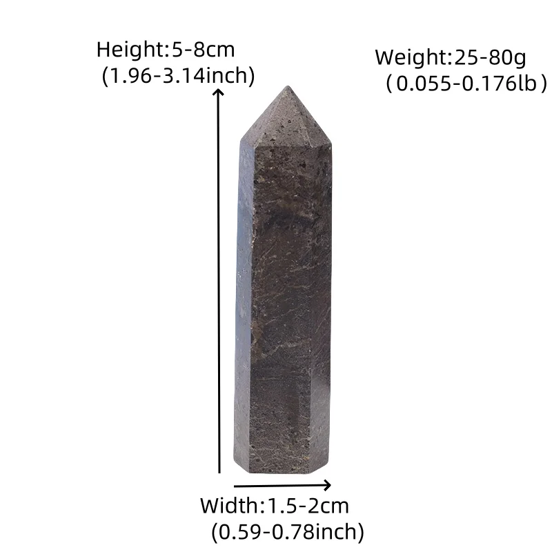 1Pc 50-80m Natural Pyrite Polished Crystal Point Healing Hexagonal Obelisk Quartz Wand Beautiful Ornament for Home Decoration
