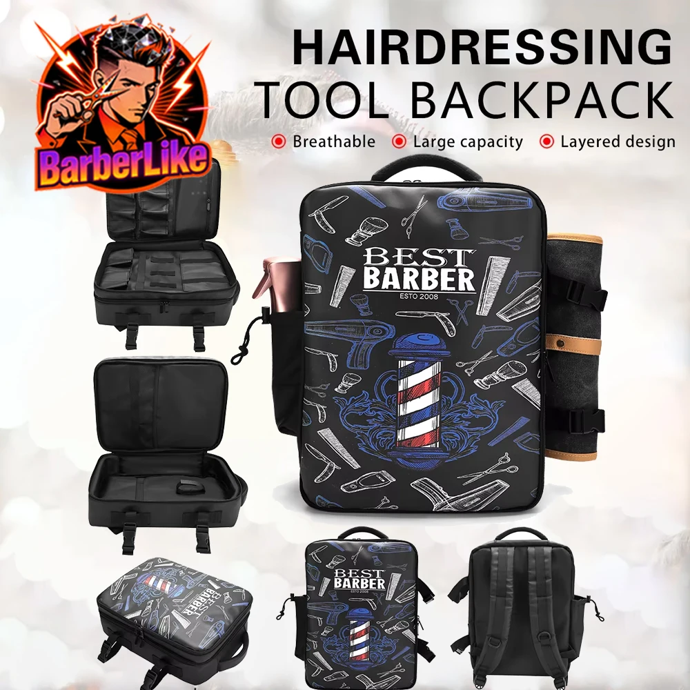 Large Capacity Barber Backpack Bag Travel Hairdressing Tool Storage Rucksack Makeup Knapsack - Durable Storage Solution