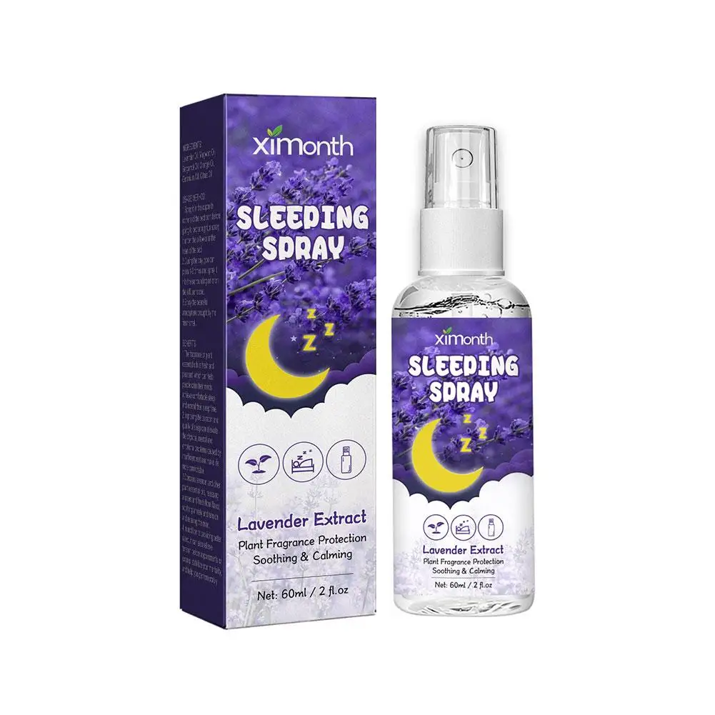 Semprotan Lavender 60ml, untuk tidur, Aromaterapi, tidur dalam, semprotan minyak esensial Lavender alami, semprotan kabut tidur untuk Be H3X0