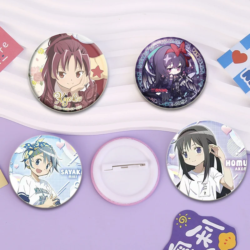 Puella Magi Madoka Magica Pin Cute Anime Girl Brooch Kaname Madoka Akemi Homura Miki Sayaka Tomoe Mami Badge Backpack Accessorie