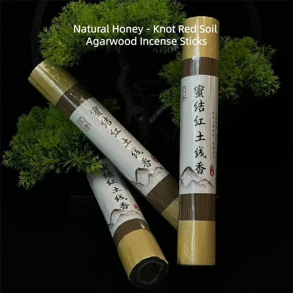 Natural Honey-Resin Red Soil Agarwood Incense Sticks,Handmade Indoor Incense for Home/Bedroom/Tea Room/Office,Mild&Serene Arom