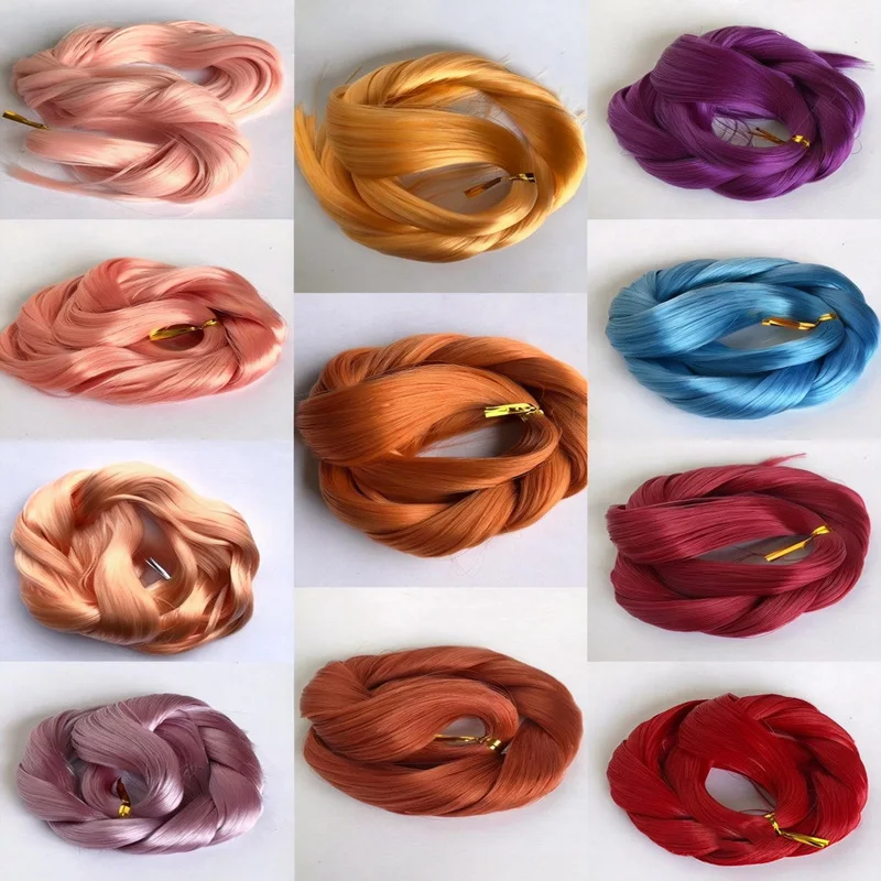 

Высококачественные цветные волосы для кукол (60-70 см/30 г), японские волосы для кукол Саран, проволочные волосы для ремонта и самостоятельного изготовления игрушек, волосы для кукол БЖД Битсу, волосы Саран