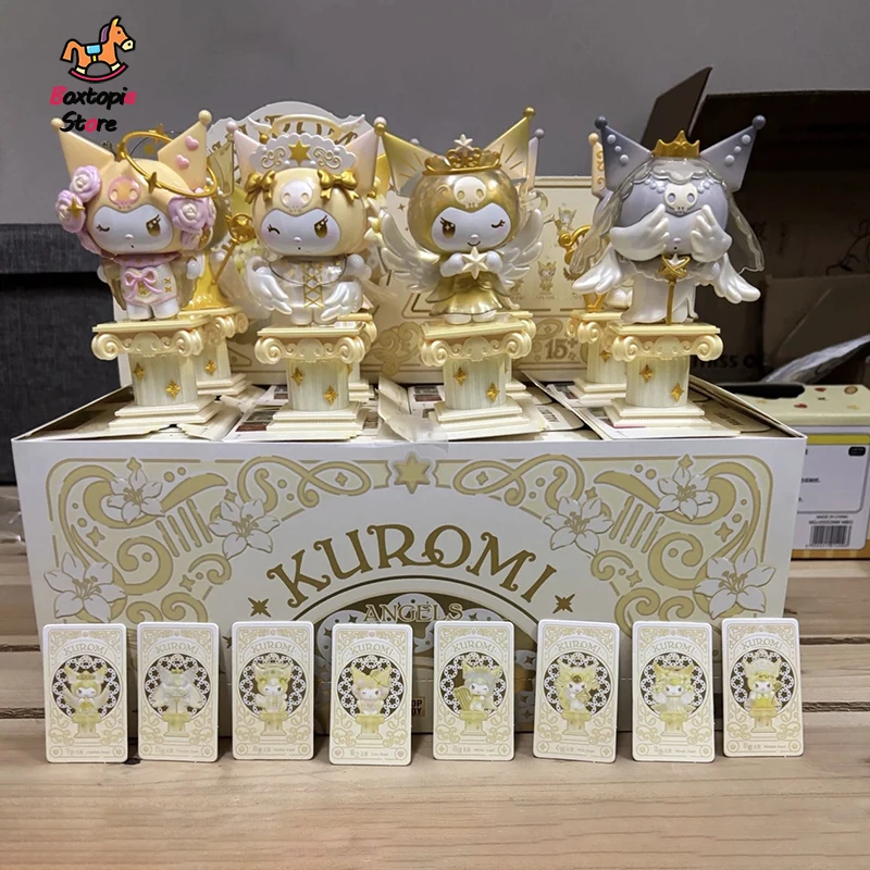 

Оригинальная коллекционная аниме-фигурка Sanrio Kuromi Angel Blind Box, настольное украшение, милая кукла, таинственная коробка, подарок для девочек, в наличии