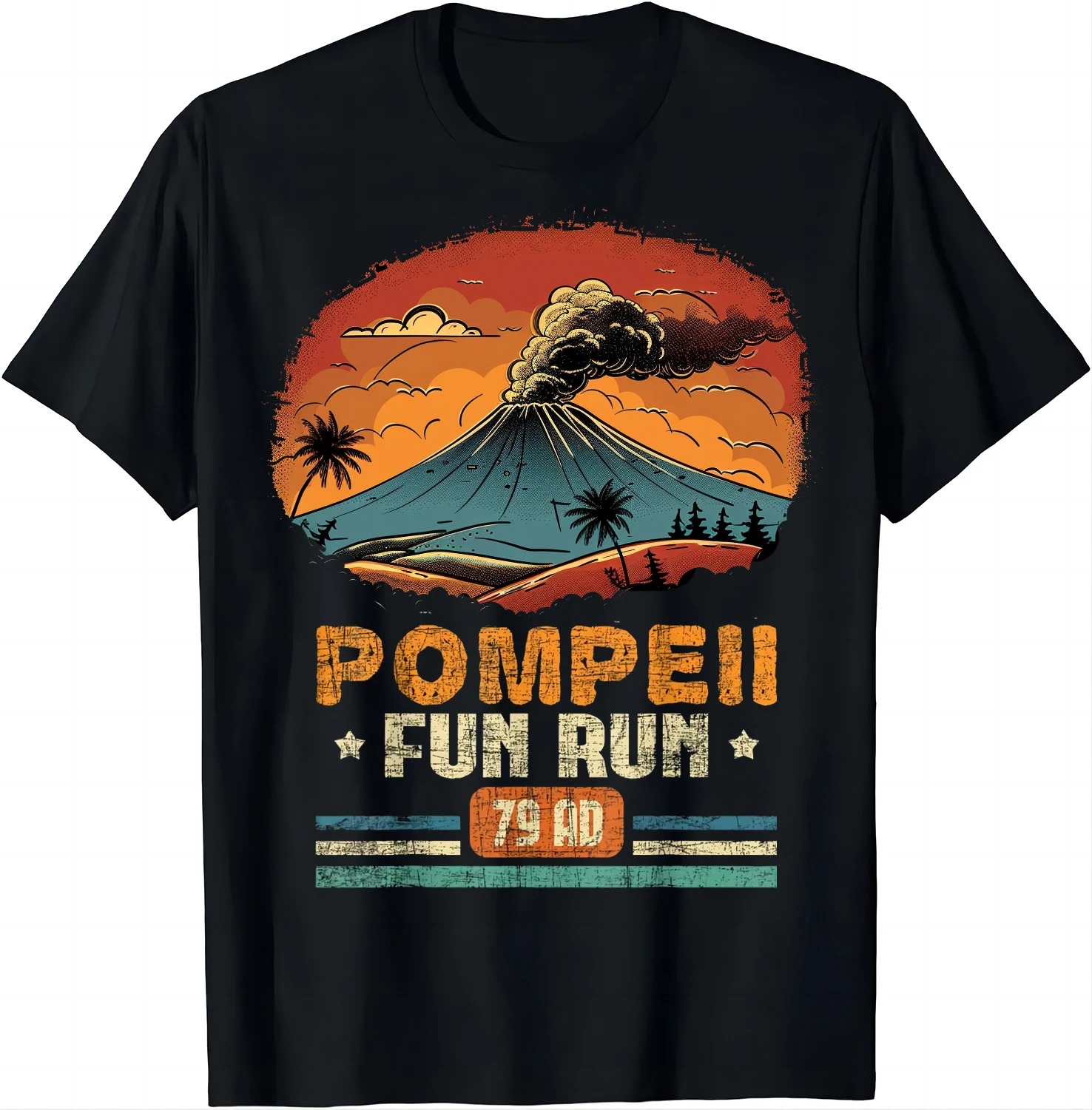 Pompeii Fun Run - تي شيرت علم بركانولوجي جغرافي تي شيرت عتيق ملابس الشارع الشهير Camisetas